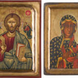 TWO LARGE ICONS SHOWING CHRIST PANTOKRATOR AND THE BLACK MADONNA - photo 1