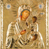 TWO ICONS: ST. JOHN THE FORERUNNER WITHIN KYOT AND THE IVERSKAYA MOTHER OF GOD WITH OKLAD - photo 2