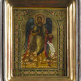 TWO ICONS: ST. JOHN THE FORERUNNER WITHIN KYOT AND THE IVERSKAYA MOTHER OF GOD WITH OKLAD - photo 4