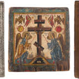 THREE ICONS SHOWING THE ANNUNCIATION, ST. JOHN IN SILENCE AND THE ADORATION OF THE CROSS - photo 1