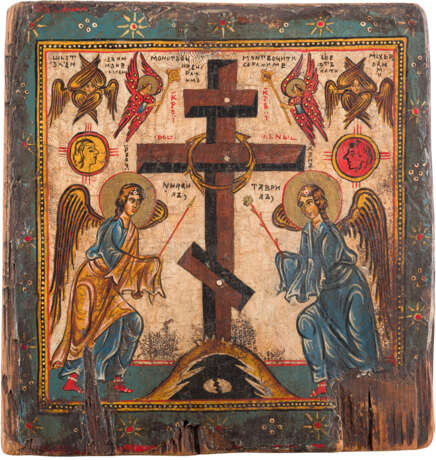 THREE ICONS SHOWING THE ANNUNCIATION, ST. JOHN IN SILENCE AND THE ADORATION OF THE CROSS - photo 2