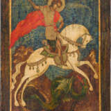 TWO LARGE ICONS SHOWING ST. GEORGE KILLING THE DRAGON - photo 3
