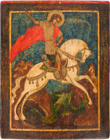 TWO LARGE ICONS SHOWING ST. GEORGE KILLING THE DRAGON - photo 3