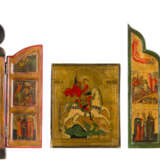 A SMALL ICON AND TWO TRIPTYCHS SHOWING ST. GEORGE KILLING THE DRAGON - photo 1