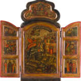 A SMALL ICON AND TWO TRIPTYCHS SHOWING ST. GEORGE KILLING THE DRAGON - photo 2
