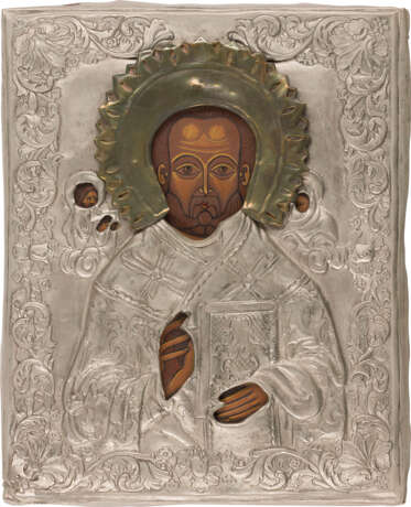 DREI IKONEN MIT OKLAD: GNADENBILDER DER GOTTESMUTTER UND HEILIGER NIKOLAUS VON MYRA - Foto 2
