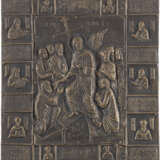AN ICON SHOWING CHRIST 'THE UNSLEEPING EYE', A RELIEF OF THE ANASTASIS AND A ROOF TILE - photo 2