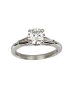 Platinum. Platinum ring with diamonds 