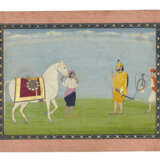A SIKH NOBLE INSPECTING A HORSE - photo 1
