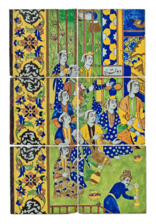 A CUERDA SECA POTTERY TILE PANEL - Foto 1