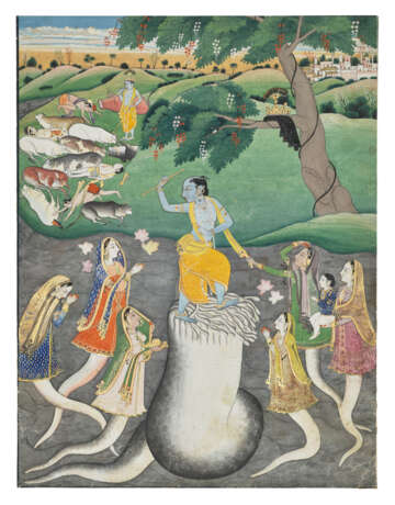 KRISHNA SUBDUES THE SNAKE DEMON KALIYA - photo 1