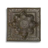 A PAIR OF KHORASSAN SILVER AND COPPER INLAID SQUARE BRASS TRAYS - photo 1