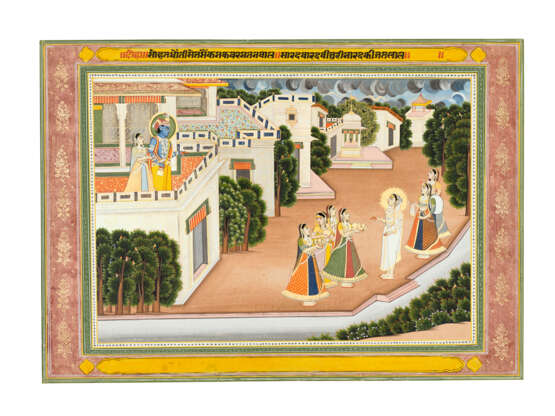 FOUR PAINTINGS FROM A KRISHNA LILA SERIES - фото 4