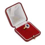 Classic 18K gold ring with sapphire and diamonds. Piccini. Italy 21st century Sapphire 21th century - photo 5