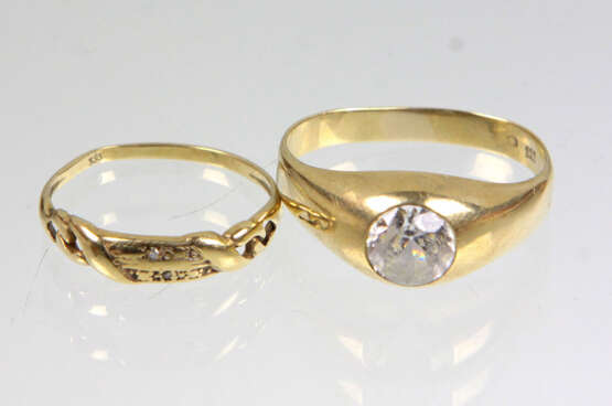 2 Damen Ringe - Gelbgold 333 - photo 1