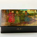 Antique Russian box Kissing Rite. Papier-Mache At the turn of 19th -20th century - photo 1