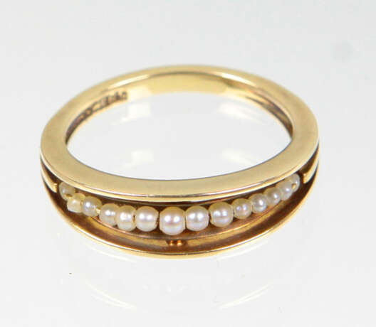 Perl Ring - Gelbgold 585 - Foto 1