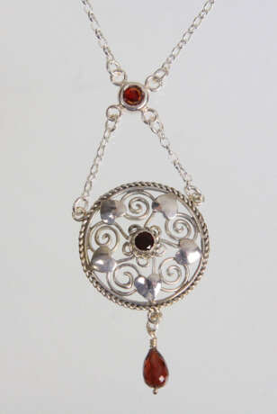 Jugendstil Collier mit Granat - Foto 1