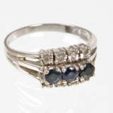 Saphir Brillant Ring - Weissgold 585 - Foto 1