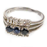 Saphir Brillant Ring - Weissgold 585 - Foto 2