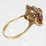 Rubin Ring mit weißen Saphiren - Gelbgold 585 - фото 3