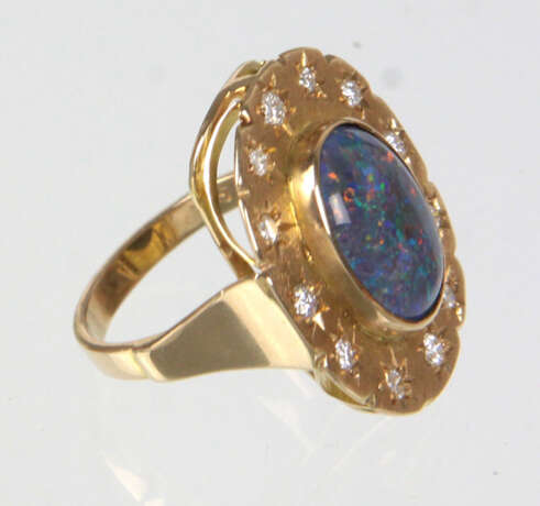 Opal Brillant Ring - Gelbgold 585 - Foto 2