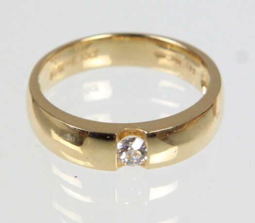 Diamant Solitär Ring - Gelbgold 585 - Foto 1