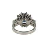 Bague en or 18 carats avec diamants et saphir naturel. Diamanten 21th century - Foto 6