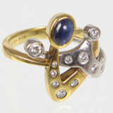 Brillant Saphir Ring - Gelbgold/WG 585 - Foto 1