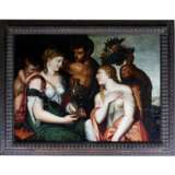 Sc&egrave;ne mythologique Coupe de Cer&egrave;s. Frans Floris de Vriendt. Naturholz 16th century - Foto 1