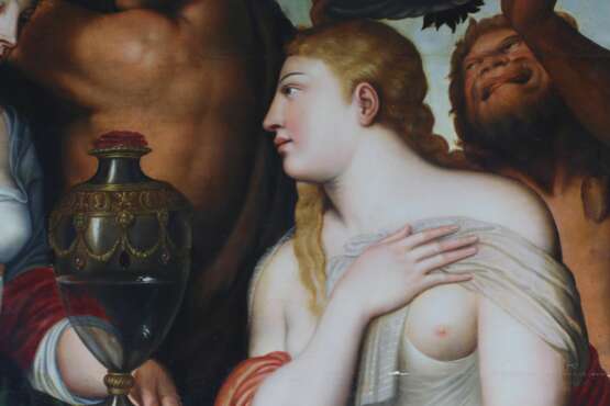 Sc&egrave;ne mythologique Coupe de Cer&egrave;s. Frans Floris de Vriendt. Naturholz 16th century - Foto 4