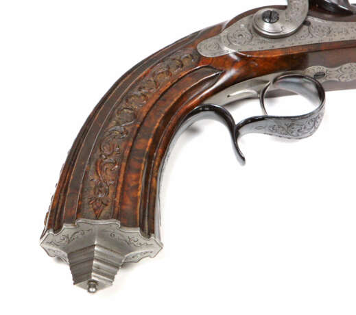 Paar Duell-Pistolen im Kasten um 1850 - Foto 7
