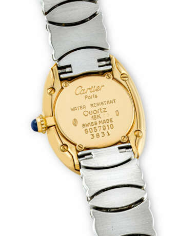 CARTIER, STEEL AND GOLD BAIGNOIRE BRACELET WATCH - Foto 3