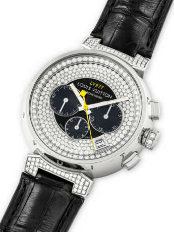 LOUIS VUITTON, TAMBOUR, WHITE GOLD AND DIAMOND-SET CHRONOGRAPH WRISTWATCH - photo 2