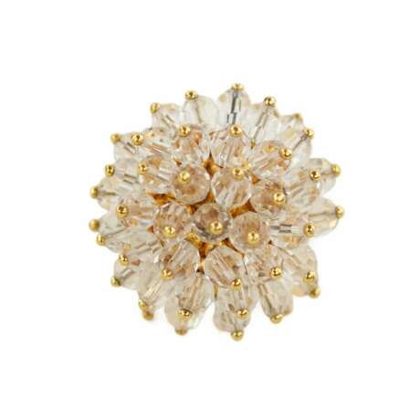 Une bague spectaculaire avec quartz en forme de pissenlit en fleurs. Gold-plated metal 21th century - Foto 2