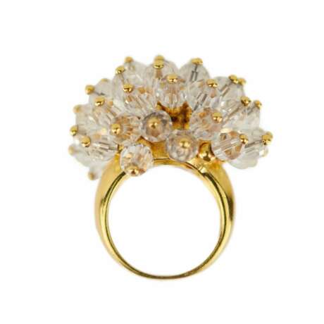 Une bague spectaculaire avec quartz en forme de pissenlit en fleurs. Gold-plated metal 21th century - Foto 3