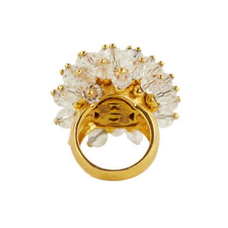 Une bague spectaculaire avec quartz en forme de pissenlit en fleurs. Gold-plated metal 21th century - Foto 4