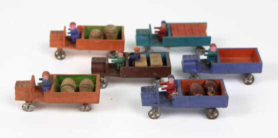 6 Seiffener Miniatur Fahrzeuge - photo 1