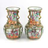 Paire de Vases Cantonais Family Rose. Porzellan Late 19th century - Foto 3