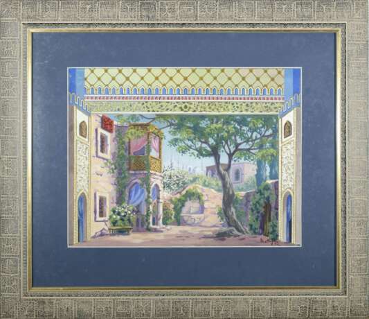 Sc&eacute;nographie pour le spectacle Ar&scaron;il mal Alan (Le Marchand de draps) Tempera Mid-20th century - photo 1