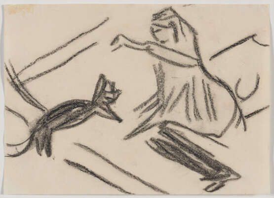Ernst Ludwig Kirchner. Kleines Mädchen mit einer Katze spielend - photo 2