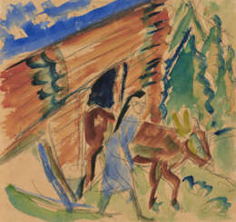 Ernst Ludwig Kirchner. Hirten (Sennerin mit Kuh)