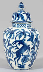 Große Meissen Art Déco-Deckelvase