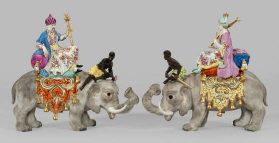 Paar prachtvolle Meissen Figurengruppen Sultan und Sultanin - photo 1