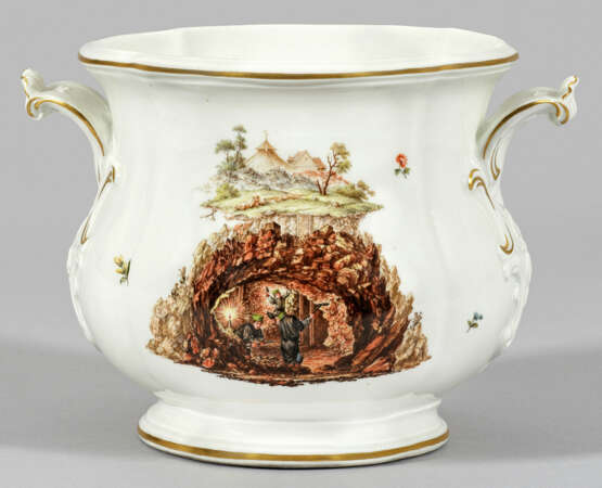 Meissen Cachepot mit Bergmannsdekor und seltener - photo 1