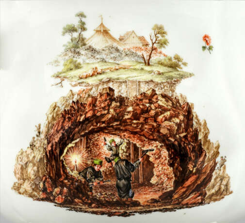 Meissen Cachepot mit Bergmannsdekor und seltener - photo 3