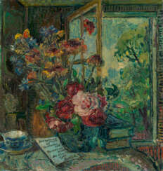 БУРЛЮК, ДАВИД (1882-1967). Цветы на окне