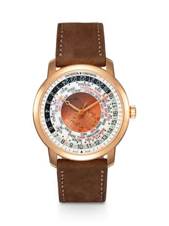 VACHERON CONSTANTIN, TRADITIONELLE REF. 86060, A PINK GOLD WORLD TIME WRISTWATCH WITH SWEEP CENTRE SECONDS - photo 1