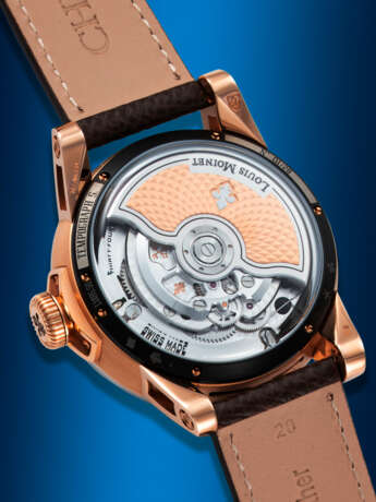 LOUIS MOINET, TEMPOGRAPH SPIRIT REF. LM-85.50.55, A LIMITED EDITION RED GOLD AND TITANIUM RETROGRADE AND SMALL SECONDS WRISTWATCH - фото 3