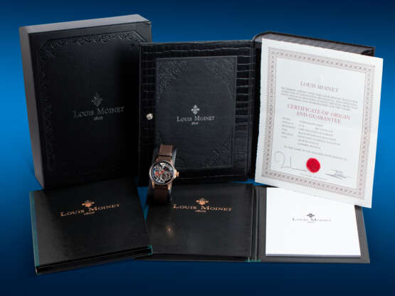 LOUIS MOINET, TEMPOGRAPH SPIRIT REF. LM-85.50.55, A LIMITED EDITION RED GOLD AND TITANIUM RETROGRADE AND SMALL SECONDS WRISTWATCH - фото 5